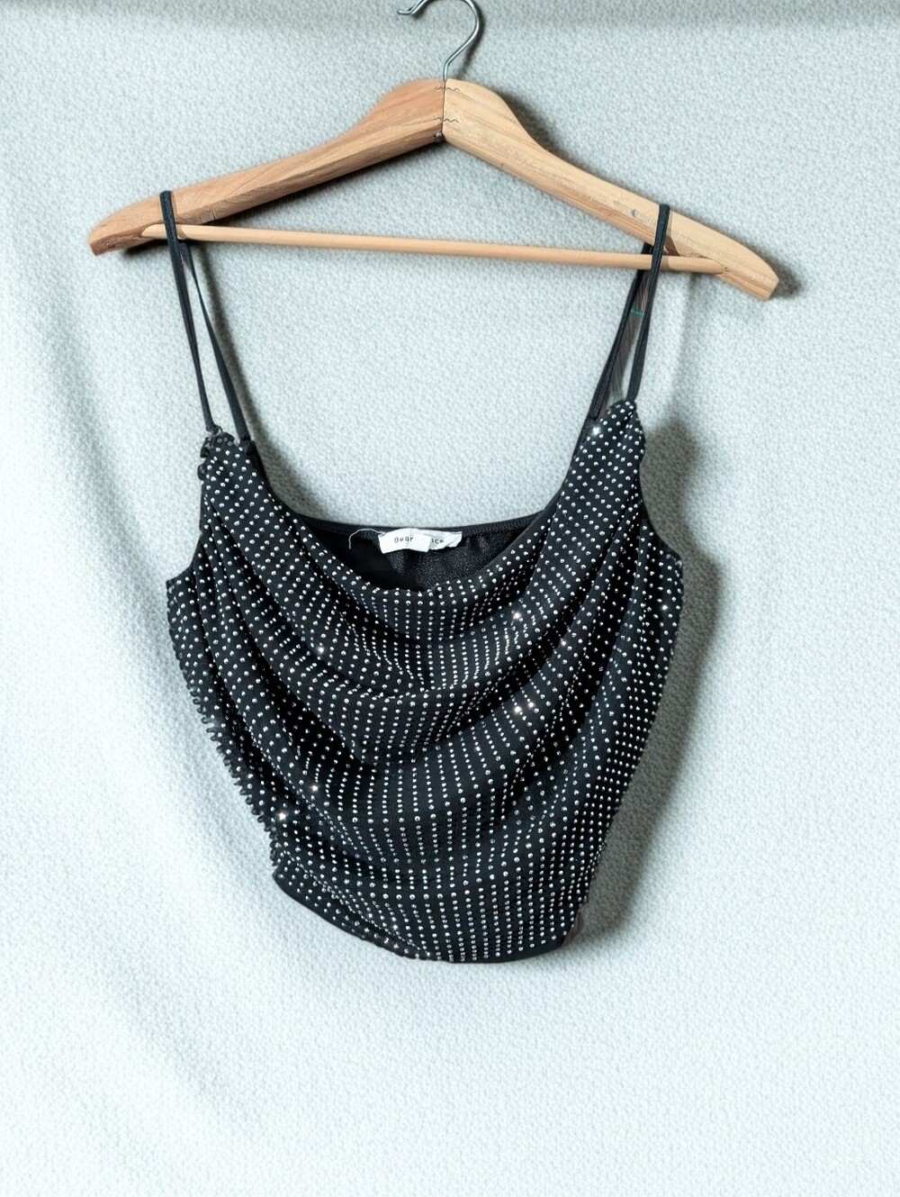 Unbranded Black Polka Dot Draped Cowl Neck‎ Camisole